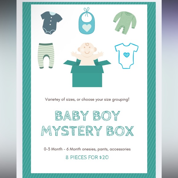 Other - Baby Boy Mystery Box - 0-3 M to 6M - 8 Pieces for $20